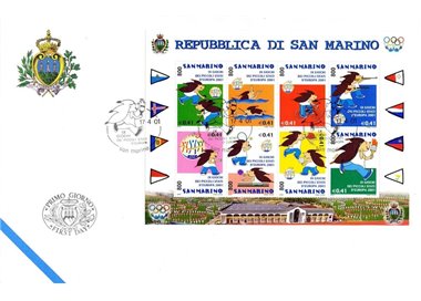 FDC SAN MARINO 2001 Giochi dei Piccoli Stati BF 1 Busta nv