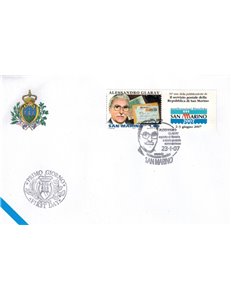 FDC SAN MARINO 2007 Alessandro Glaray 1 Envelope nv