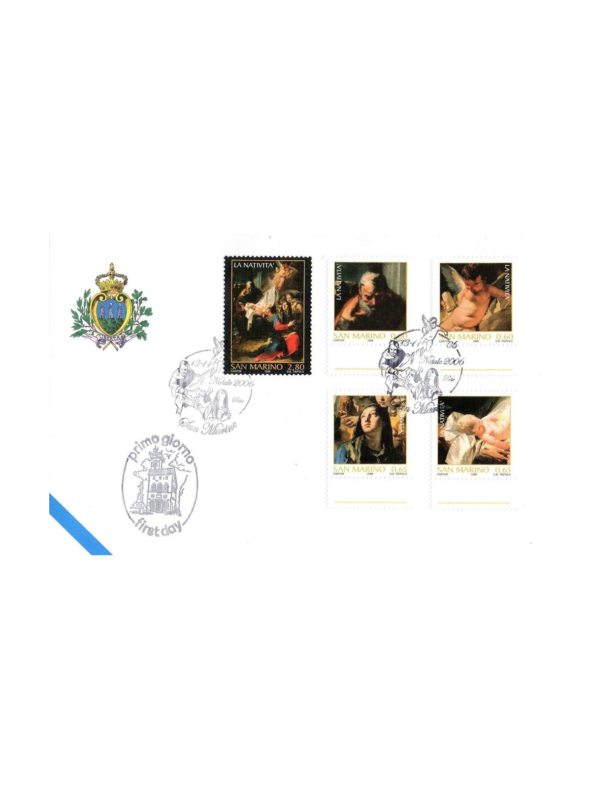 FDC SAN MARINO 2006 Christmas 1 Envelope nv
