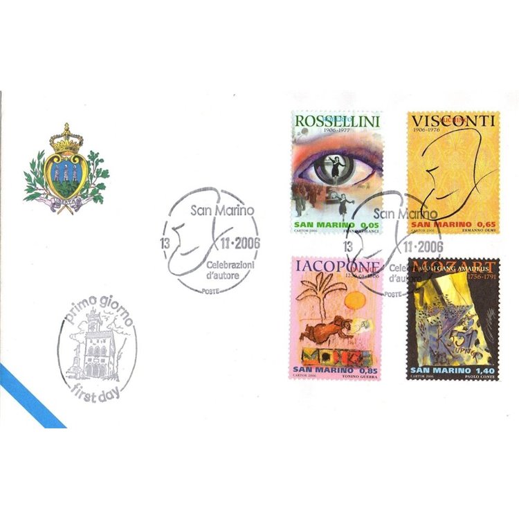 FDC SAN MARINO 2006 Celebrazioni d'autore 1 Busta nv