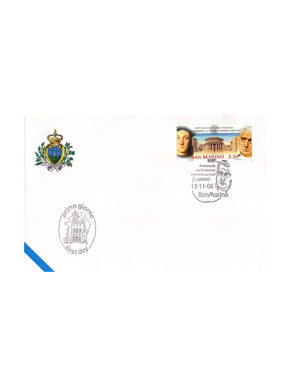 FDC SAN MARINO 2006 University of Urbino 1 Envelope nv