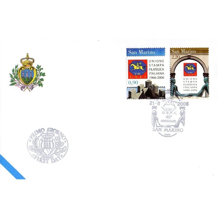 FDC SAN MARINO 2006 Unione Stampa Filatelica Italiana 1 Busta nv