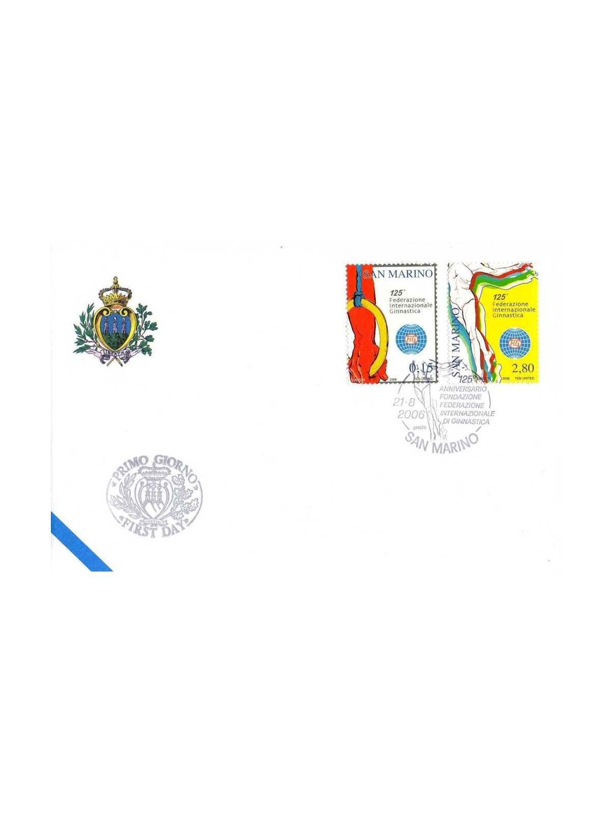FDC SAN MARINO 2006 International Gymnastics Federation 1 Envelope nv