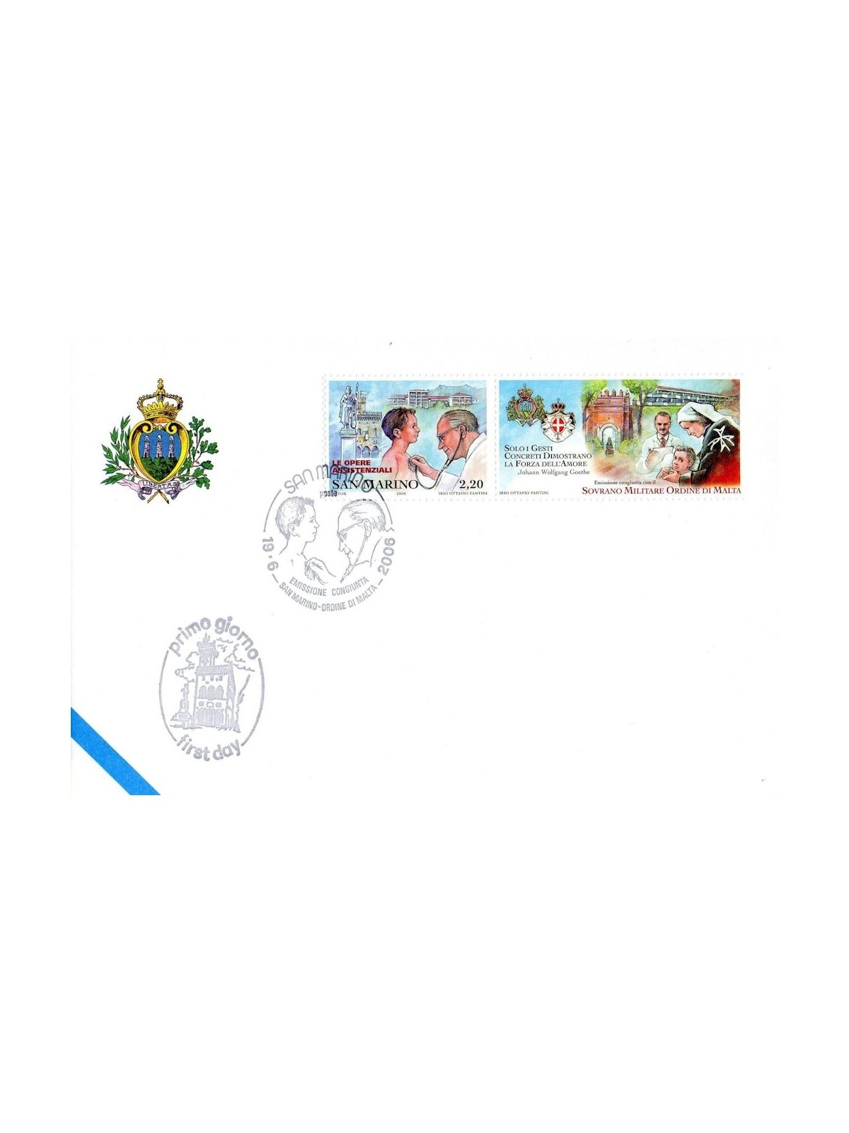 FDC SAN MARINO 2006 Welfare works 1 Envelope nv
