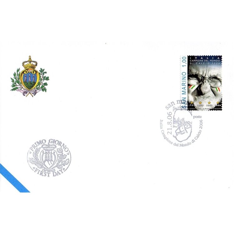 FDC SAN MARINO 2006 Italia Campione del Mondo di Calcio 1 Busta nv