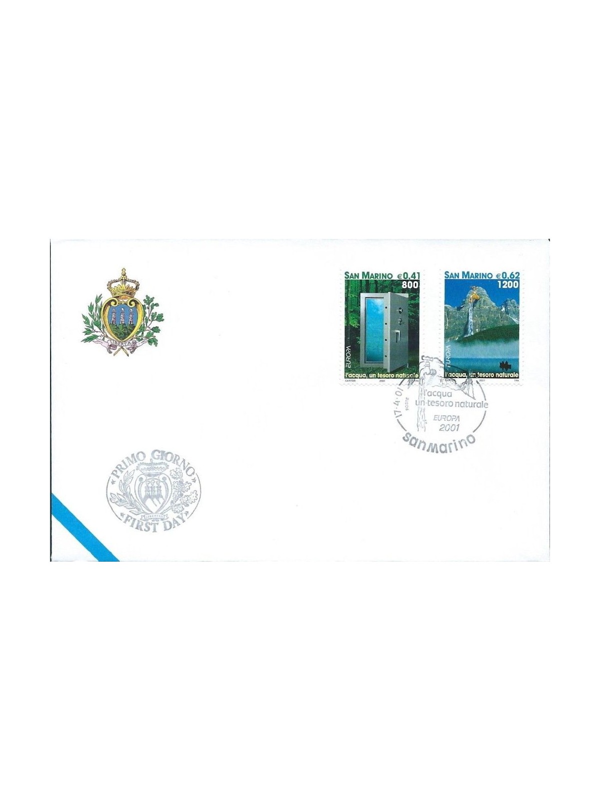 FDC SAN MARINO 2001 Europa 1 Envelope nv
