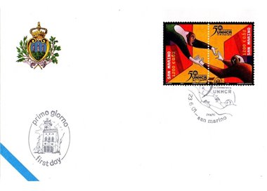 FDC SAN MARINO 2001 Refugees, UNHCR 1 Envelope nv