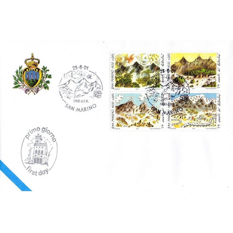 FDC SAN MARINO 2001 Fondazione della Repubblica 1 Busta nv