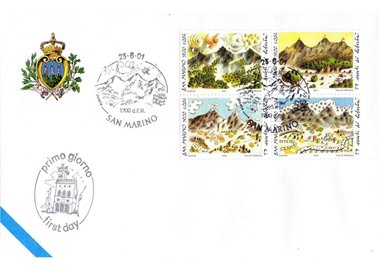 FDC SAN MARINO 2001 Fondazione della Repubblica 1 Busta nv