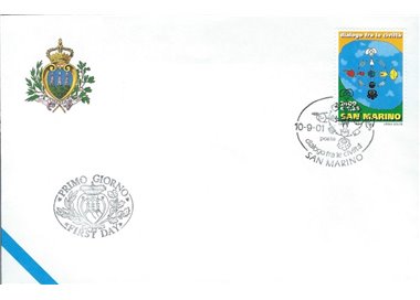 FDC SAN MARINO 2001 Dialogo tra civiltà 1 Busta nv
