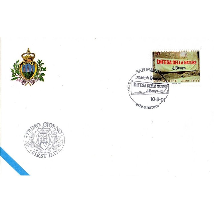 FDC SAN MARINO 2001 Arte e natura, Joseph Beuys 1 Busta nv