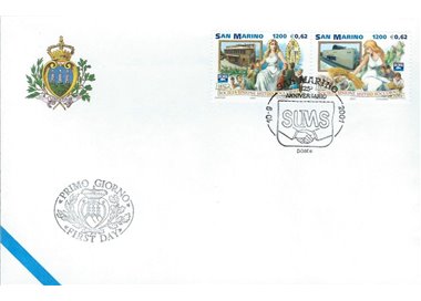 FDC SAN MARINO 2001 Società Unione Mutuo Soccorso 1 Busta nv