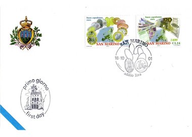 FDC SAN MARINO 2001 Benvenuto Euro 1 Busta nv