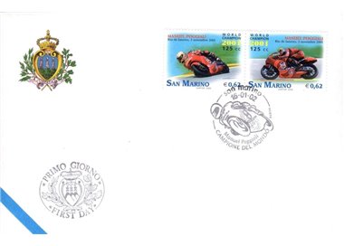 FDC SAN MARINO 2002 Manuel Poggiali 1 Envelope nv
