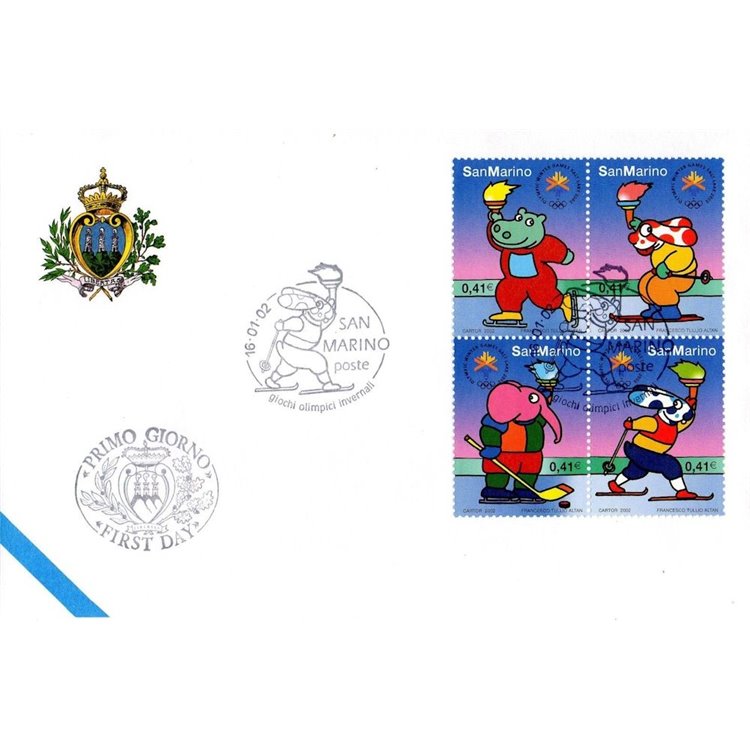 FDC SAN MARINO 2002 Olimpiadi invernali di Salt Lake City 1 Busta nv