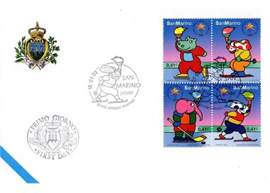FDC SAN MARINO 2002 Olimpiadi invernali di Salt Lake City 1 Busta nv