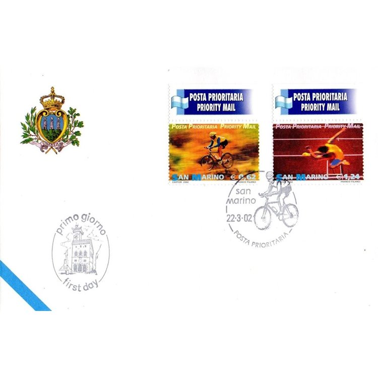 FDC SAN MARINO 2002 Priority Mail 1 Envelope nv