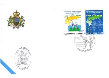 FDC SAN MARINO 2002 International Conference of Radio Amateurs 1 Envelope nv