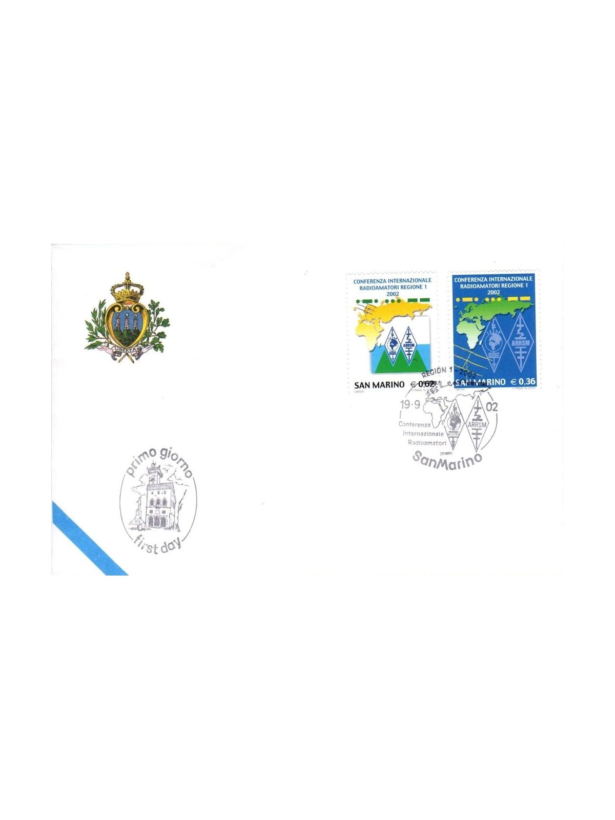FDC SAN MARINO 2002 International Conference of Radio Amateurs 1 Envelope nv