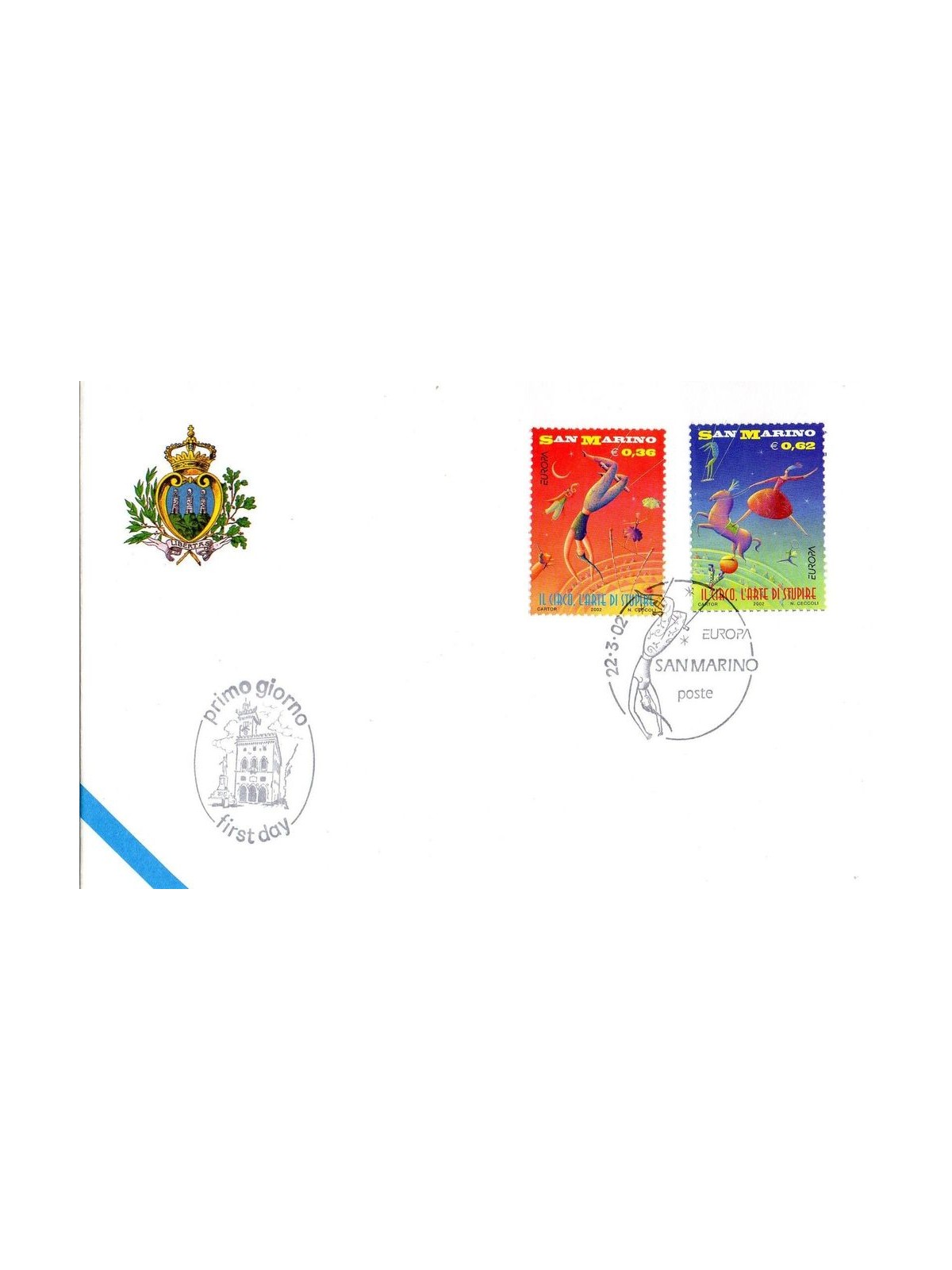 FDC SAN MARINO 2002 Europa 1 Envelope nv