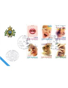 FDC SAN MARINO 2002 Francobolli augurali 1 Busta nv