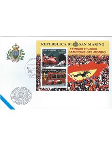 FDC SAN MARINO 2001 Ferrari Campione del Mondo BF 1 Busta nv