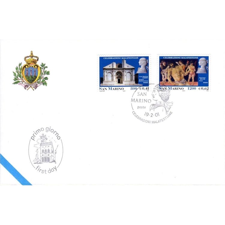 FDC SAN MARINO 2001 Celebrazioni Malatestiane 1 Busta nv