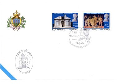 FDC SAN MARINO 2001 Celebrazioni Malatestiane 1 Busta nv