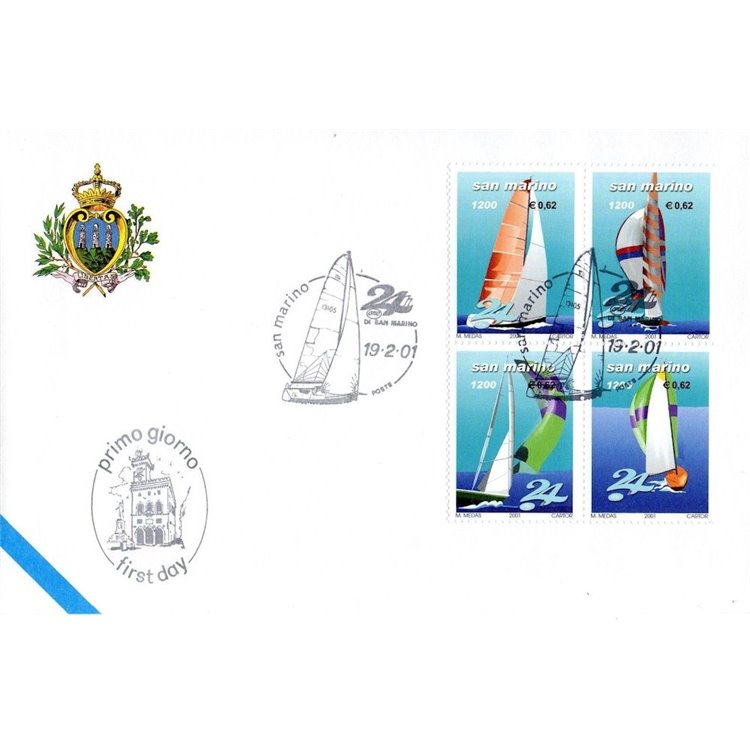 FDC SAN MARINO 2001 Sailing Regatta 1 Envelope nv