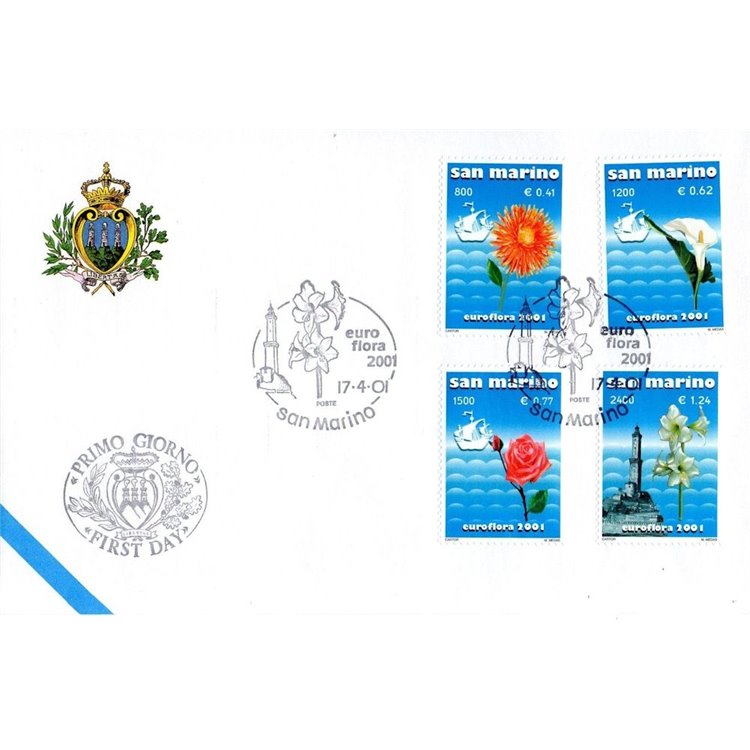FDC SAN MARINO 2001 Euroflora 1 Busta nv