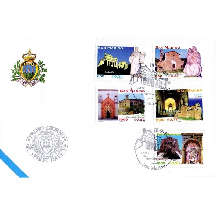 FDC SAN MARINO 2000 Architettura del Montefeltro 1 Busta nv