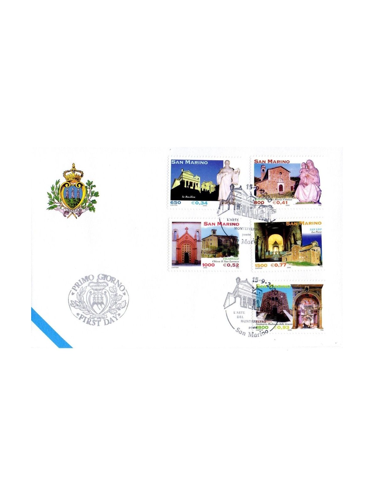 FDC SAN MARINO 2000 Architecture of Montefeltro 1 Envelope nv