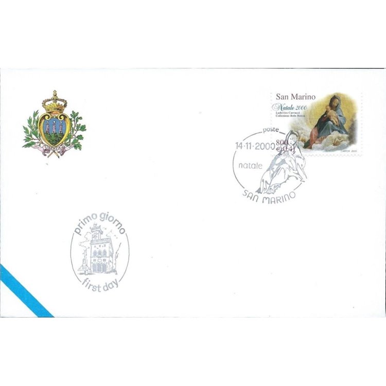 FDC SAN MARINO 2000 Christmas 1 Envelope nv