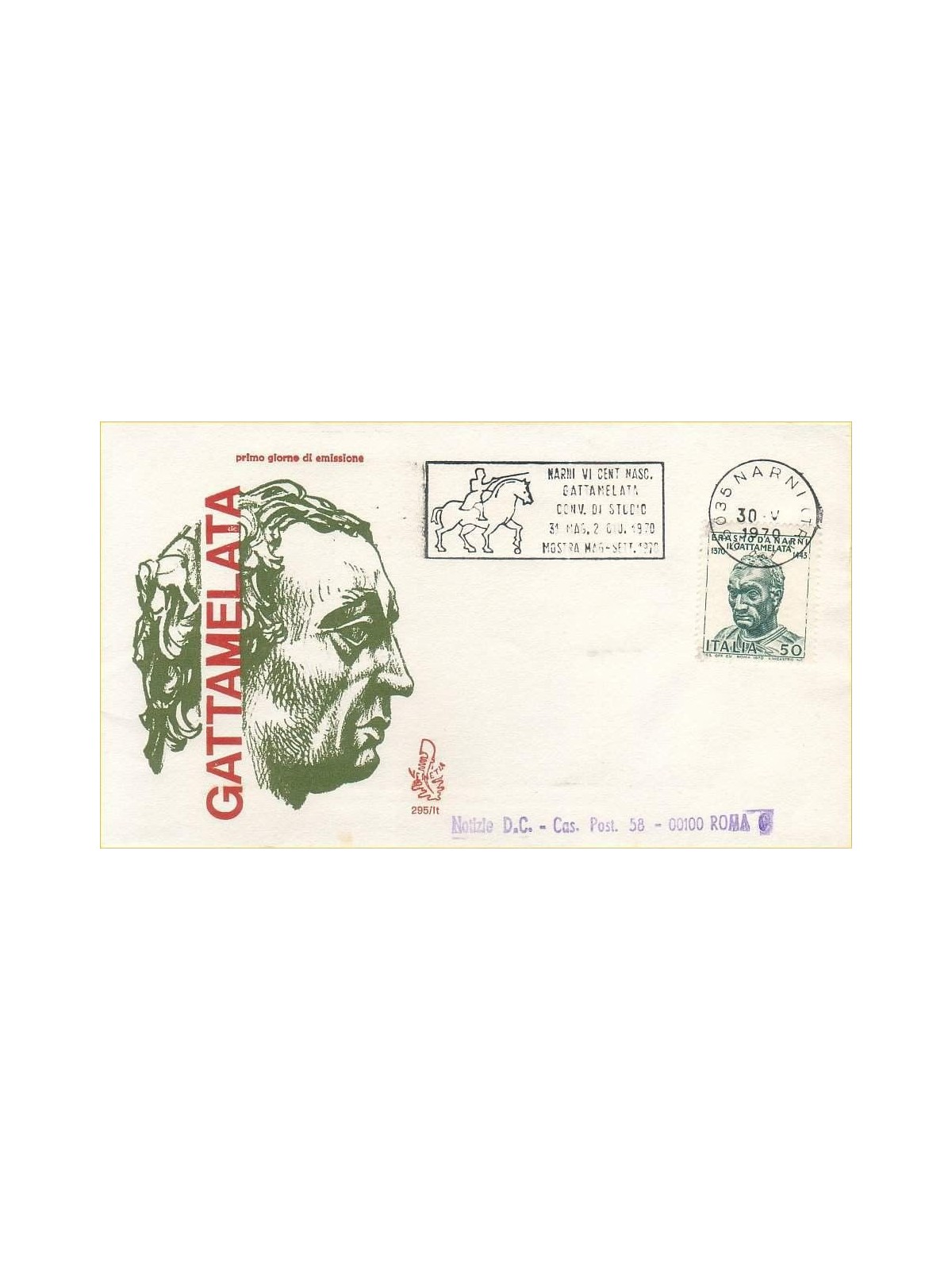 ITALY 1970 FDC (Venetia) Gattamelata ord