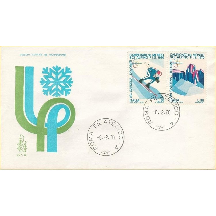 ITALY 1970 FDC (Venice) Alpine Skiing Order