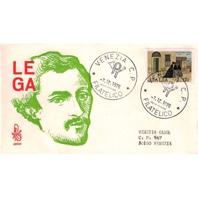 ITALIA 1976 FDC (Venetia) Silvestro Lega ord ve