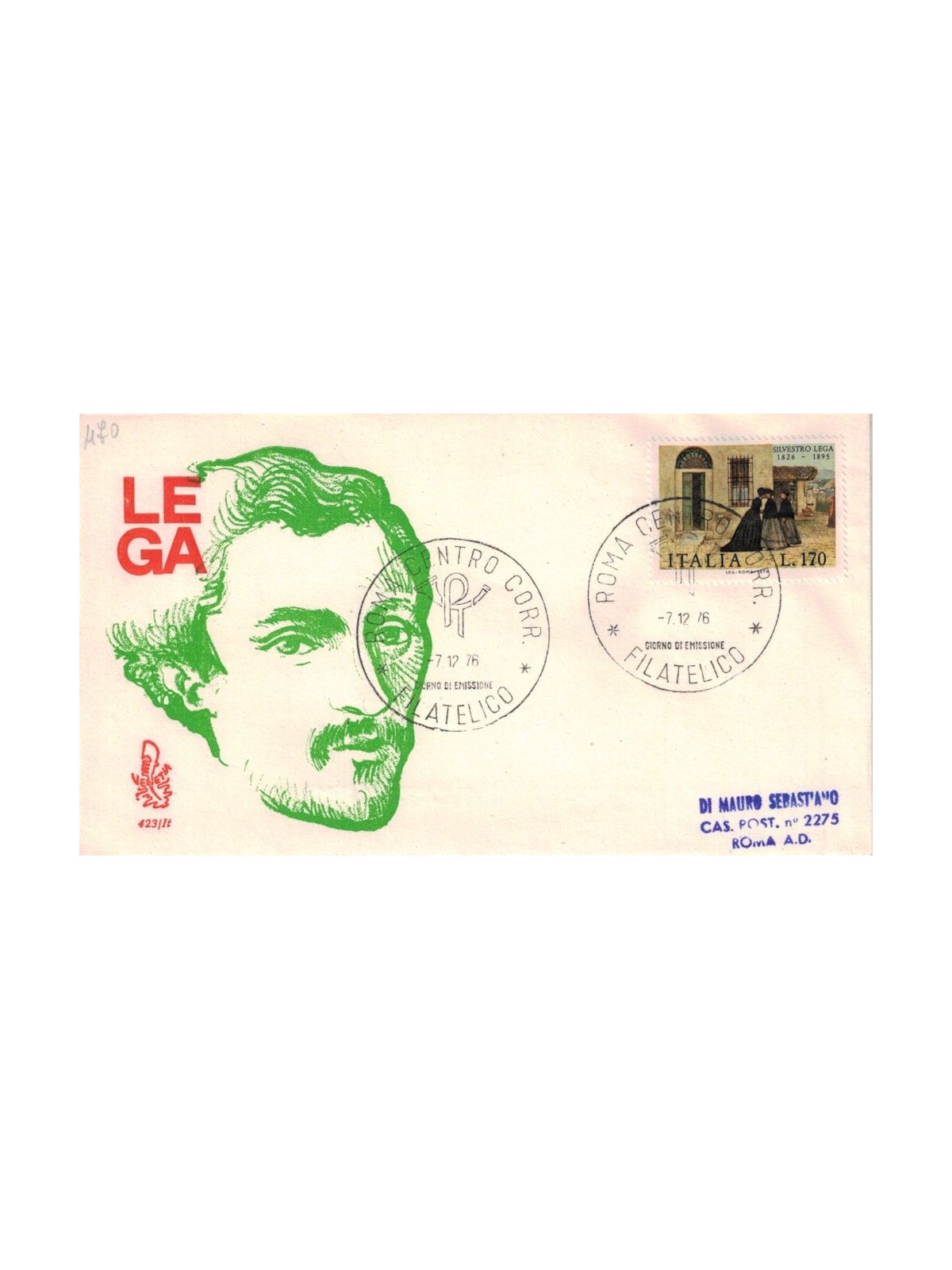 ITALY 1976 FDC (Venice) Silvestro Lega ord rm