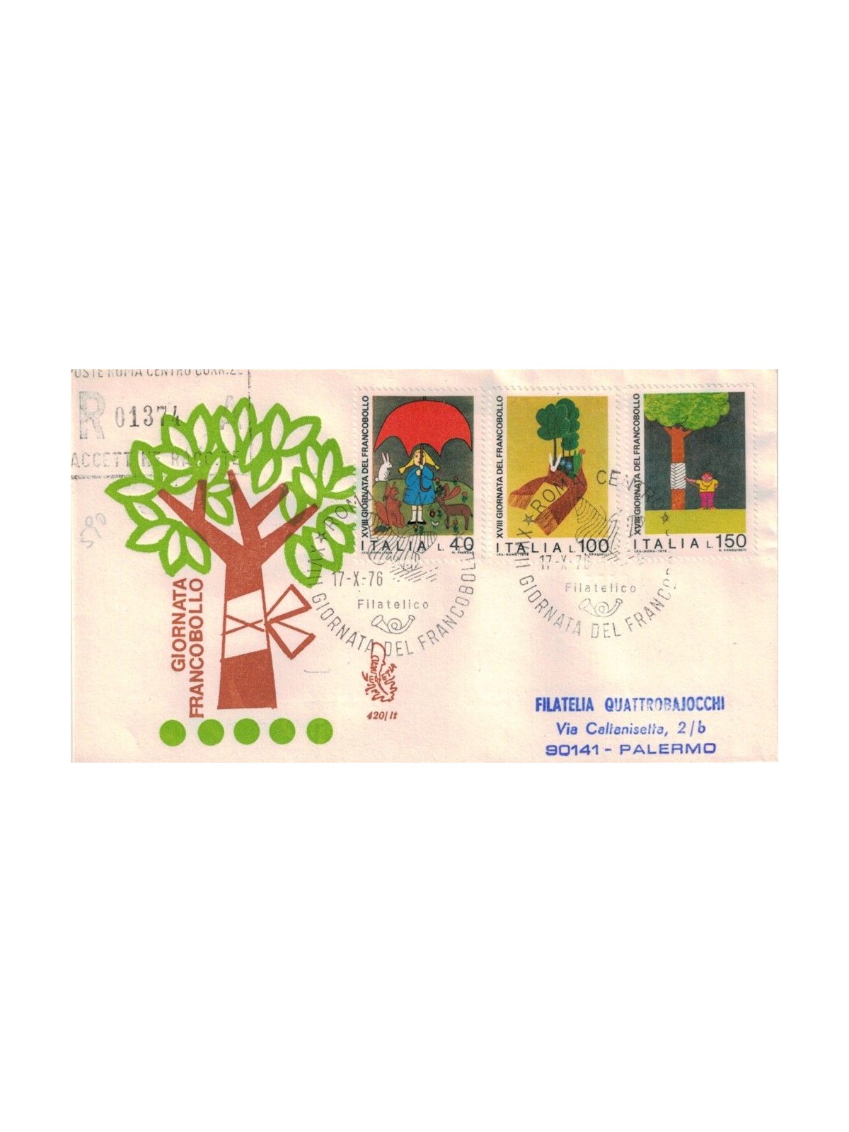 ITALIA 1976 FDC (Venetia) Giornata del francobollo racc rm