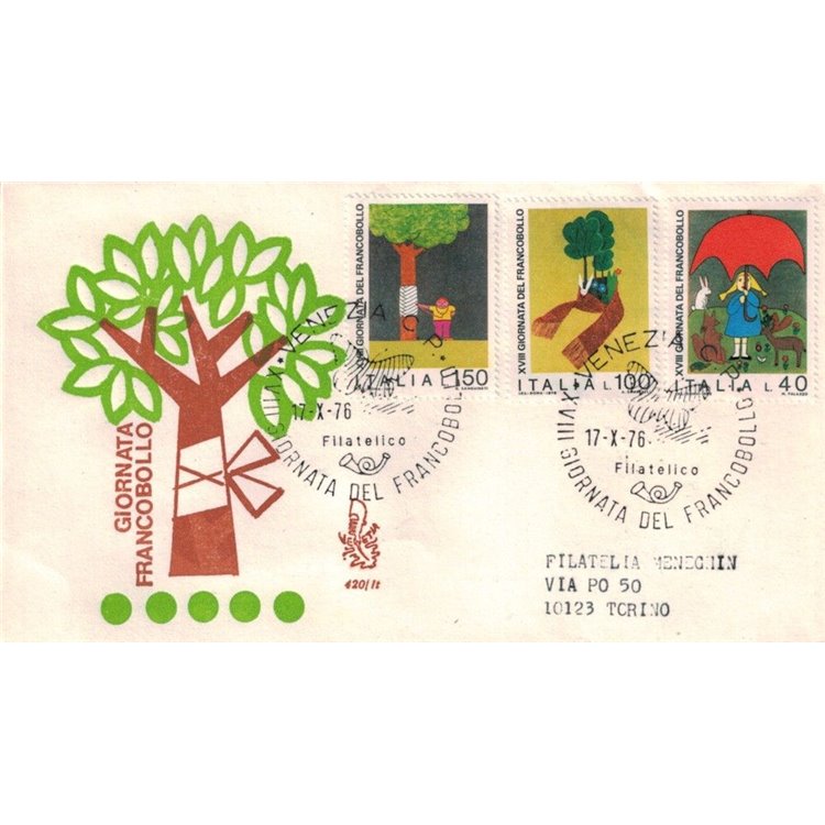ITALIA 1976 FDC (Venetia) Giornata del francobollo racc ve