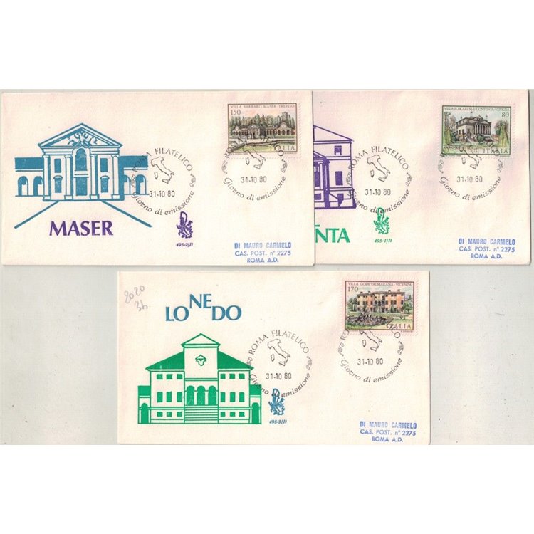 ITALY 1980 FDC (Venetia) Villas ord rm
