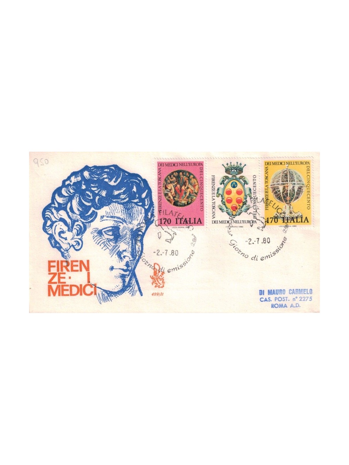 ITALIA 1980 FDC (Venetia) Firenze e i Medici ord rm
