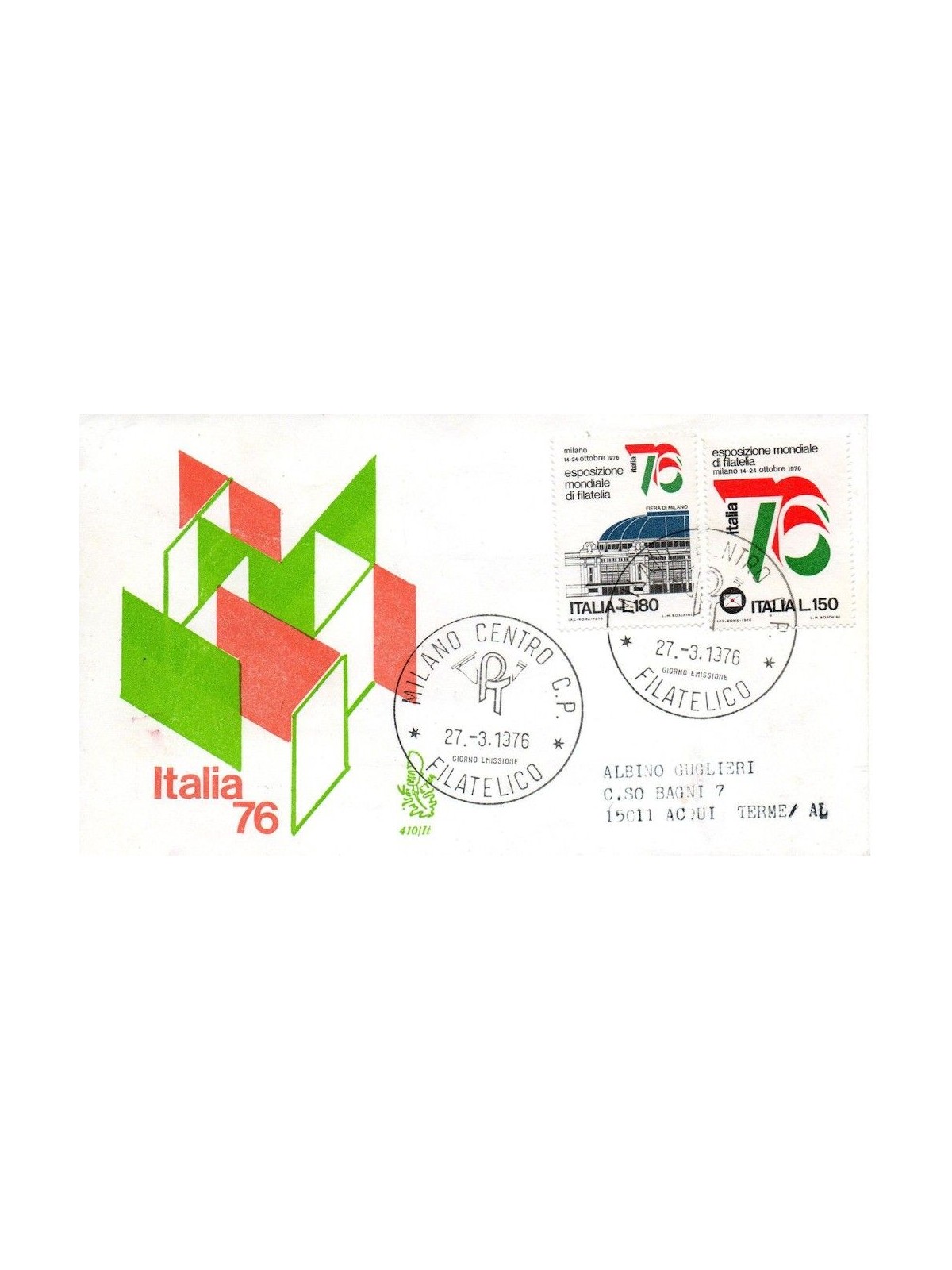 ITALY 1976 FDC (Venice) Philatelic Expo collection