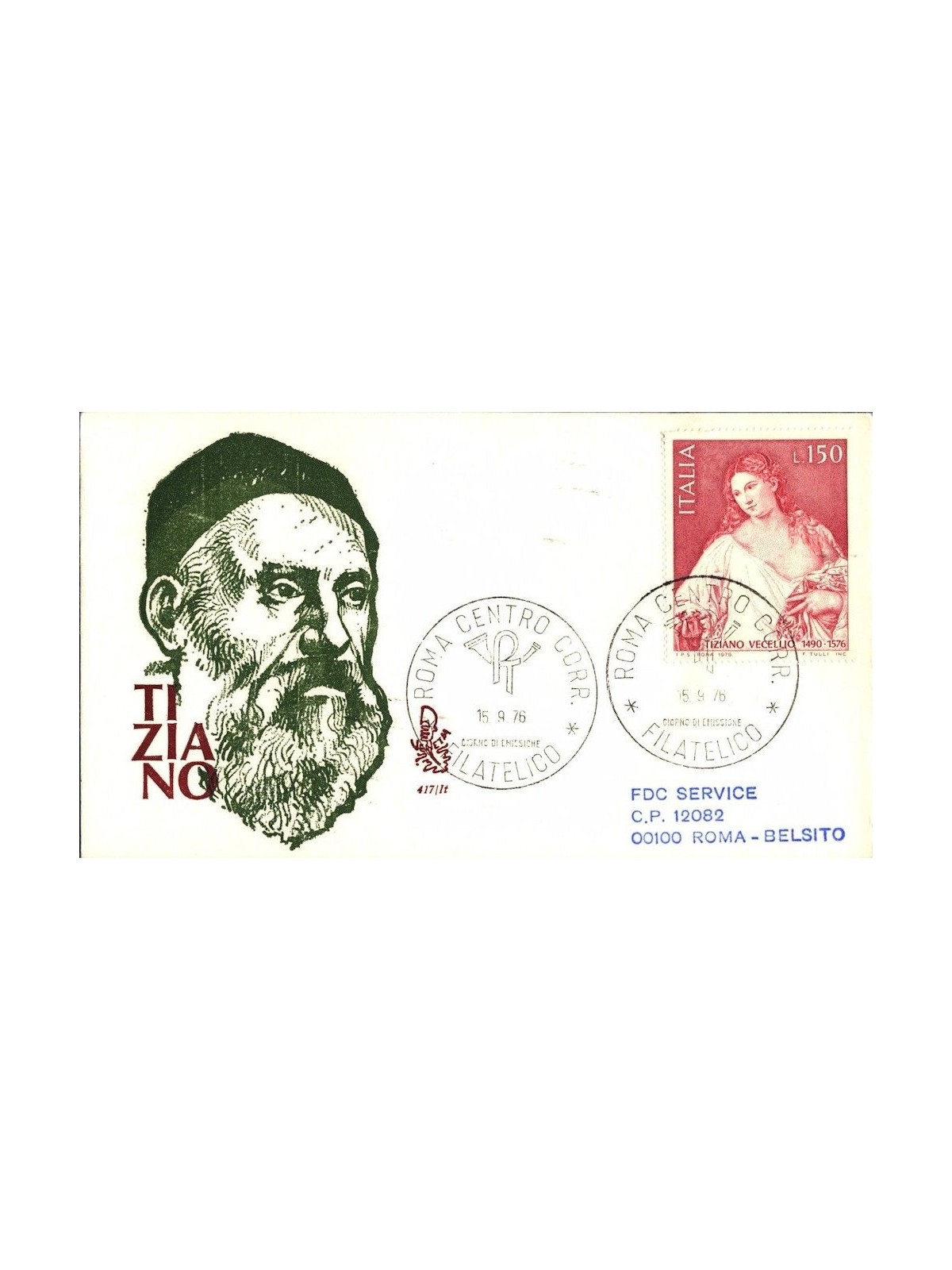 ITALIA 1976 FDC (Venetia) Tiziano Vecellio ord