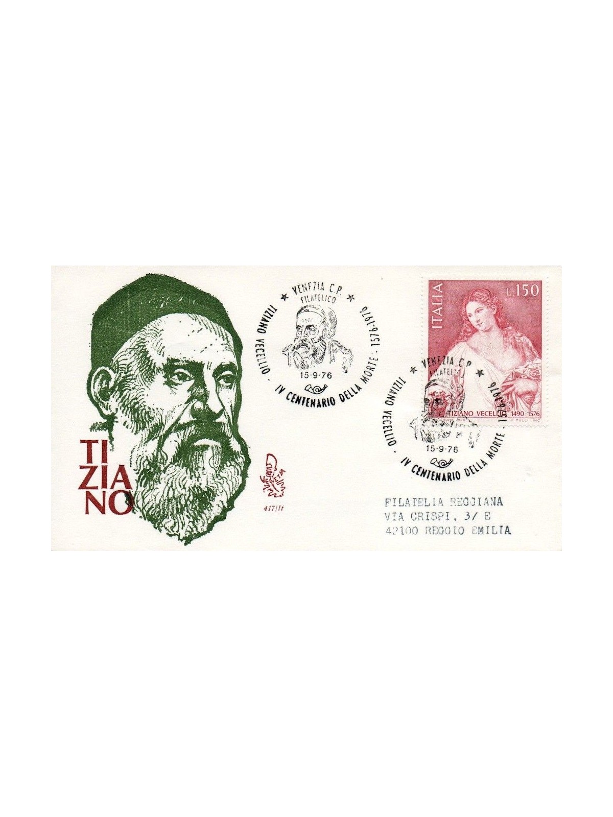 ITALY 1976 FDC (Venice) Tiziano Vecellio