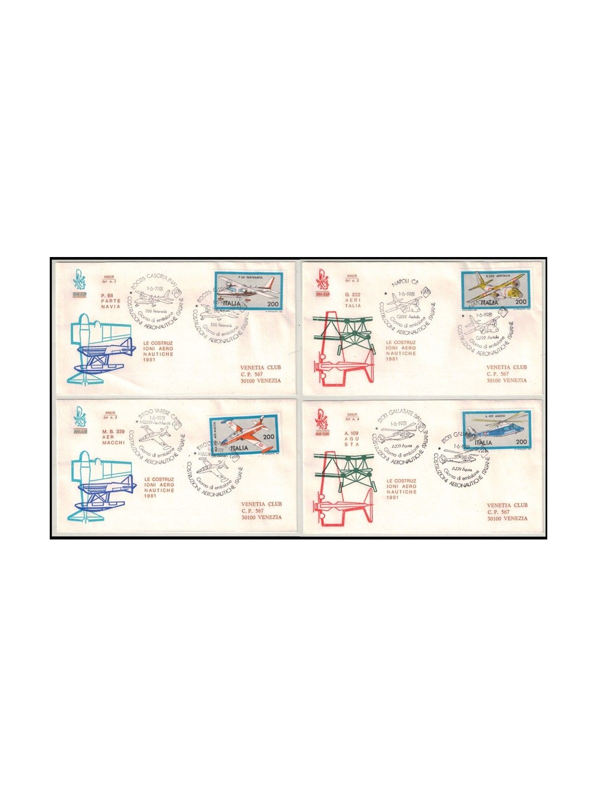 ITALIA 1981 FDC (Venetia) Aerei ord