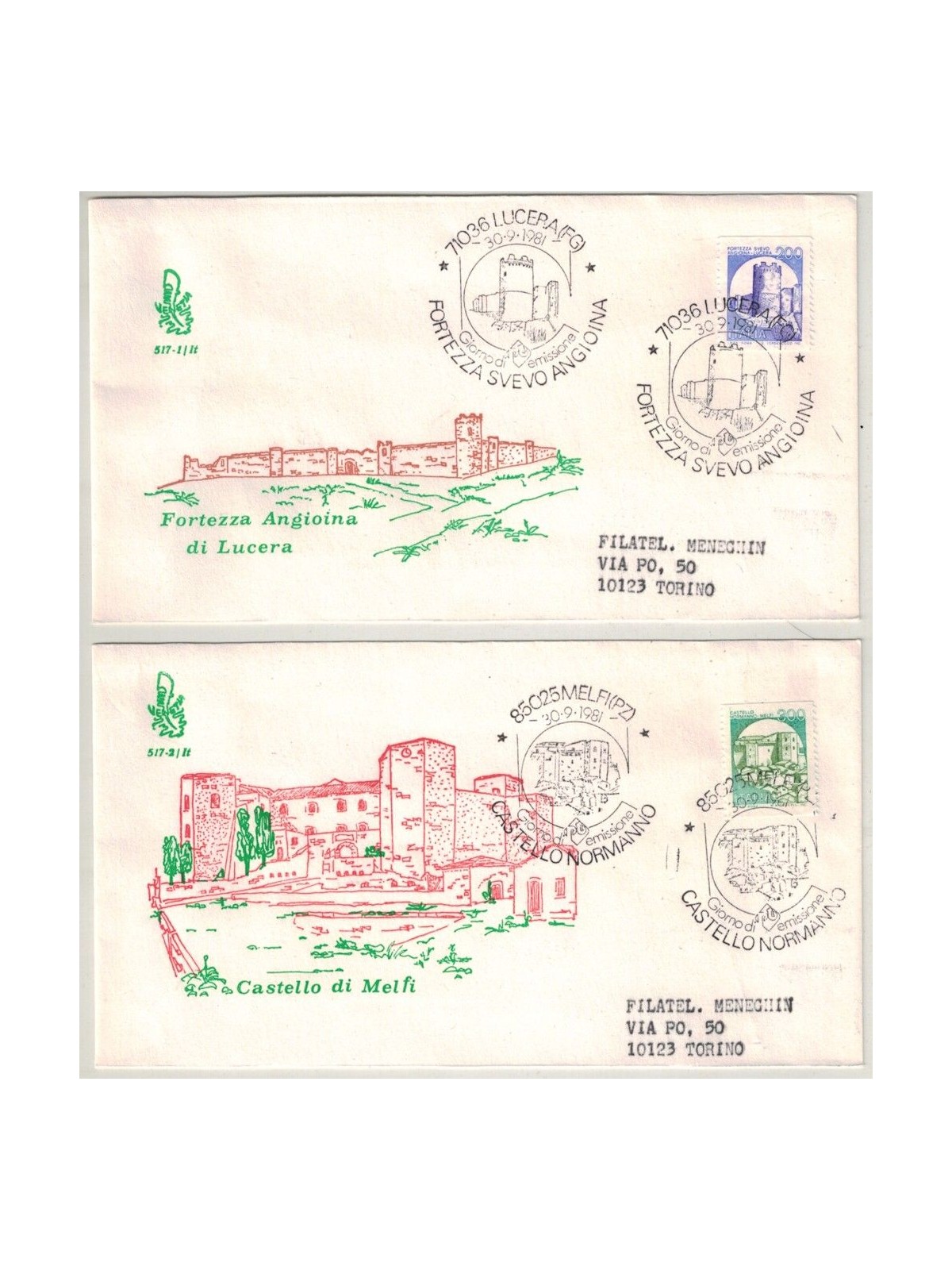 ITALY 1981 FDC (Venetia) Castelli from reel