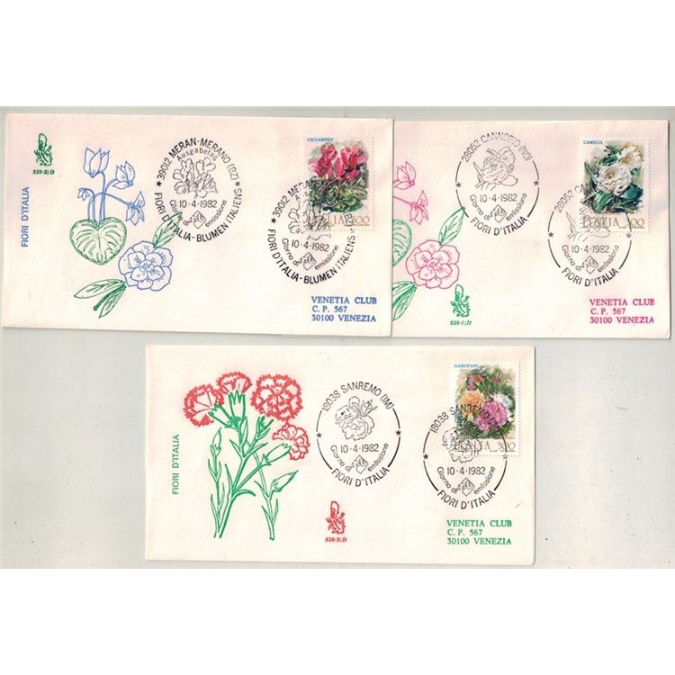 ITALIA 1982 FDC (Venetia) Fiori, 2ª emissione