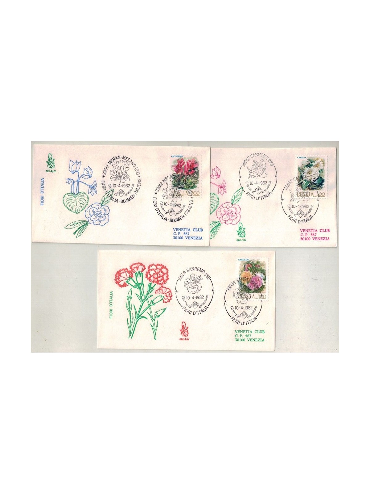 ITALY 1982 FDC (Venice) Flowers, 2nd issue