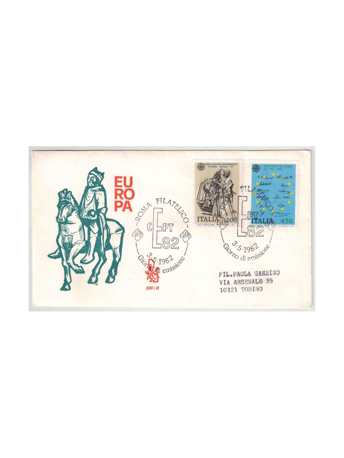 ITALIA 1982 FDC (Venetia) Europa