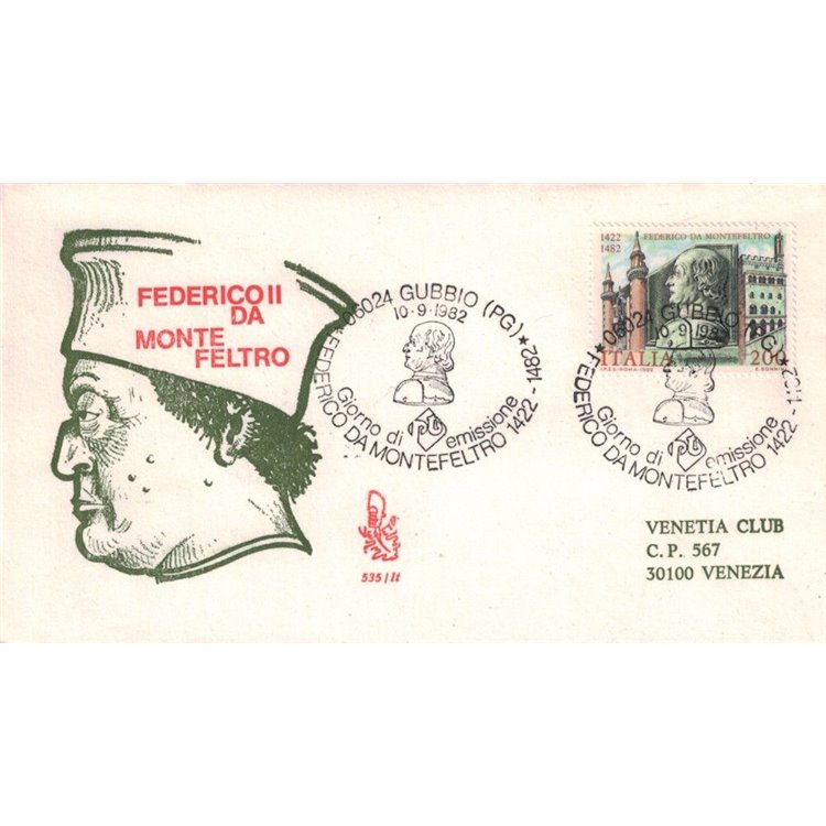 ITALIA 1982 FDC (Venetia) Federico da Montefeltro